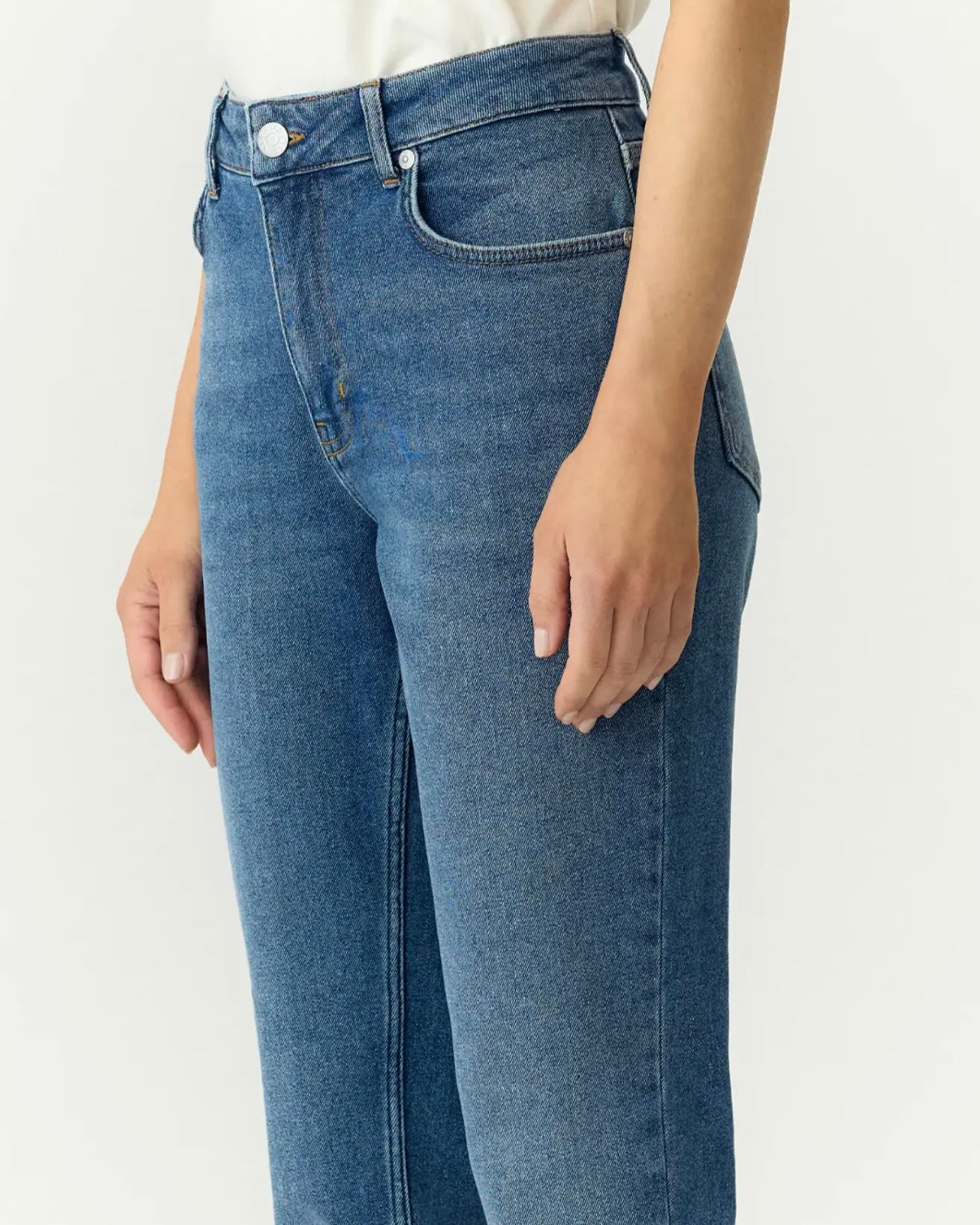 YAS jeans selma mw slim fit medium blue denim