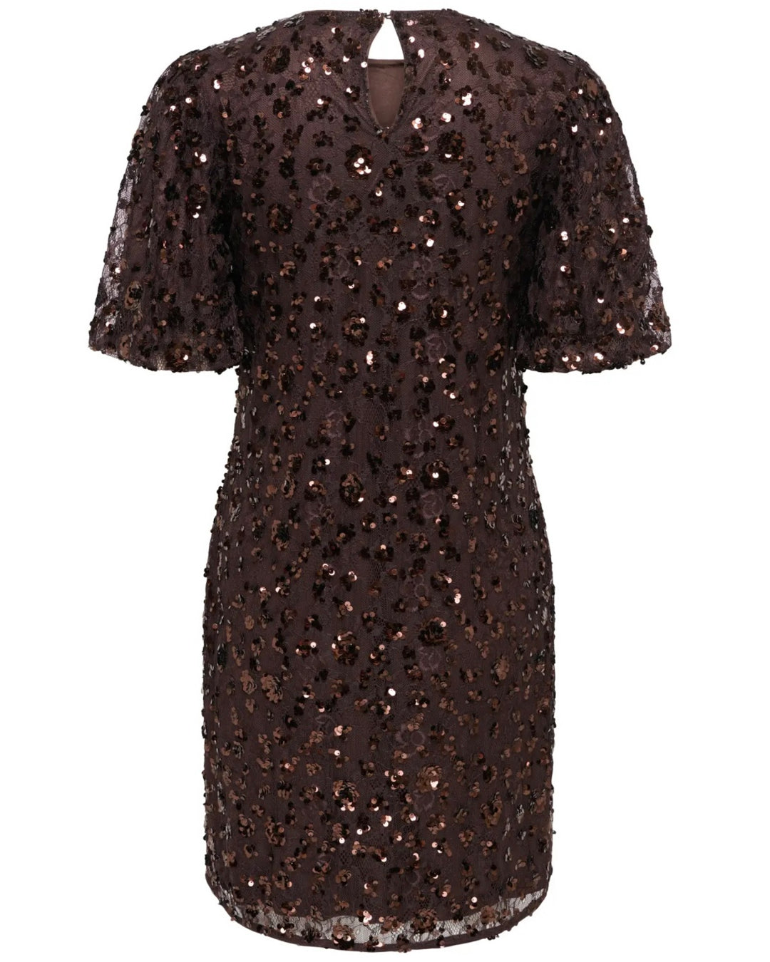 Only kjole cely ss sequins short coffee bean