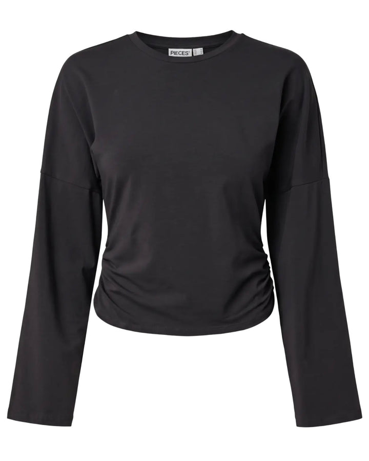 Pieces bluse alli ls o-neck black