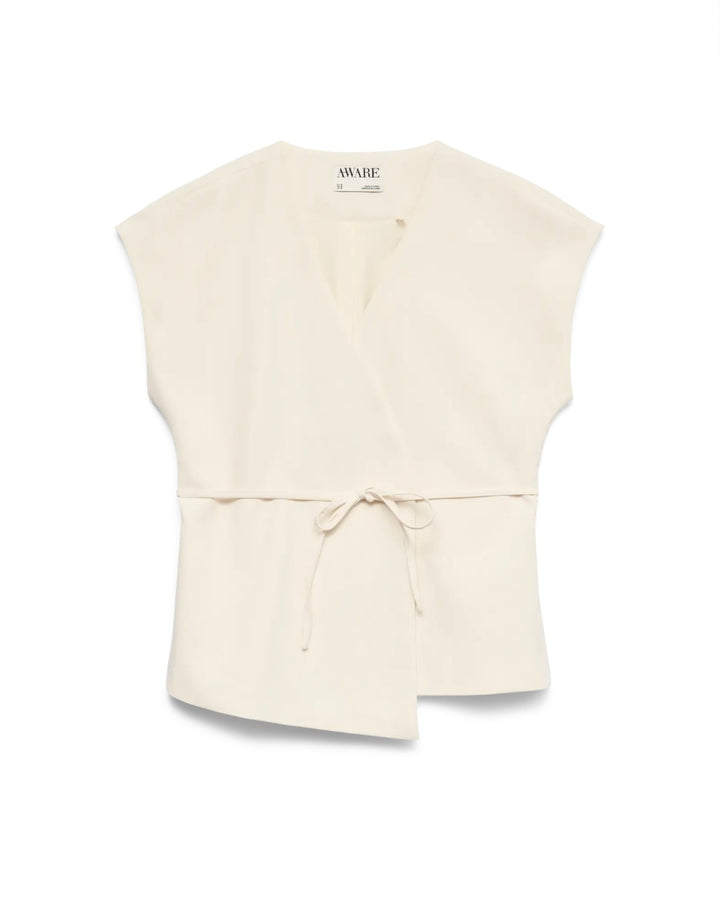 Aware by Vero Moda top vannah v-neck midi birch