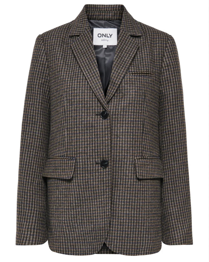 Only blazer golden ls loose check breen june bug/light grey/navy houndstooth