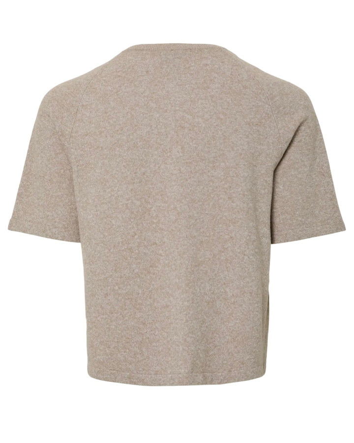 Pieces cardigan bree ss o-neck knit crockery melange