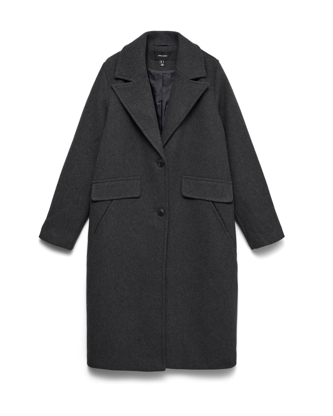 Vero Moda jakke una long wool blend dark grey melange