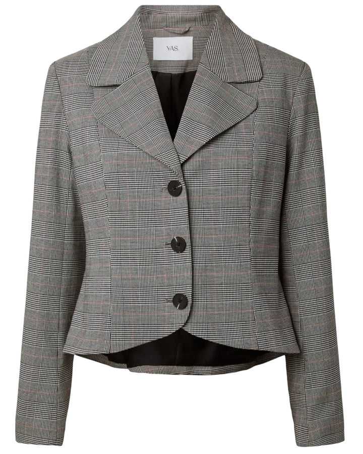 Y.A.S jakke thela ls checked star white/checks