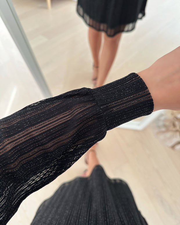 Vivy l/s lurex dress black