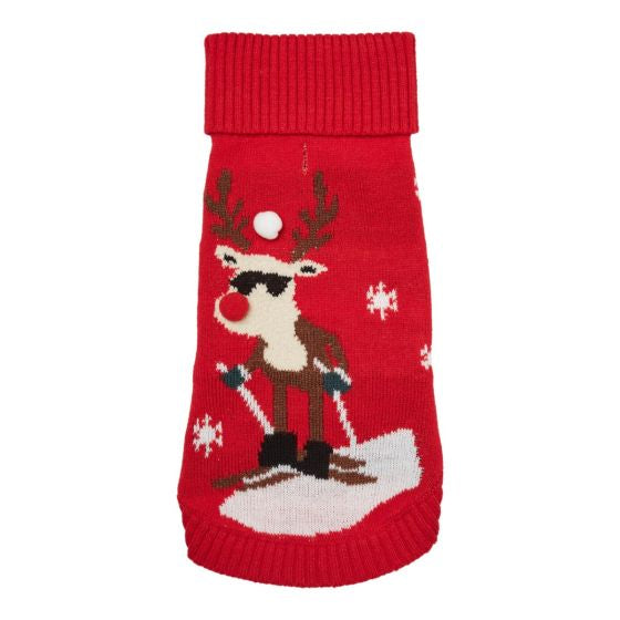 Dog sweater xmas chinese red