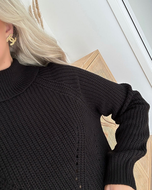 New justy l/s cowl neck dress black