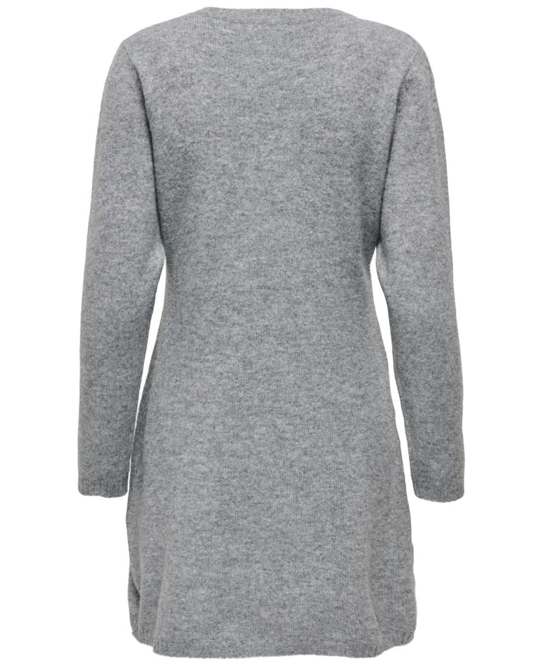 JDY kjole super life ls short pearl knit medium grey melange w white pearls