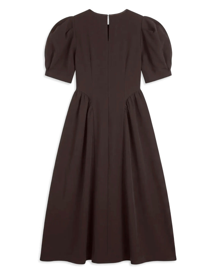 Vero Moda kjole sally puff sleeve ankle chocolate torte