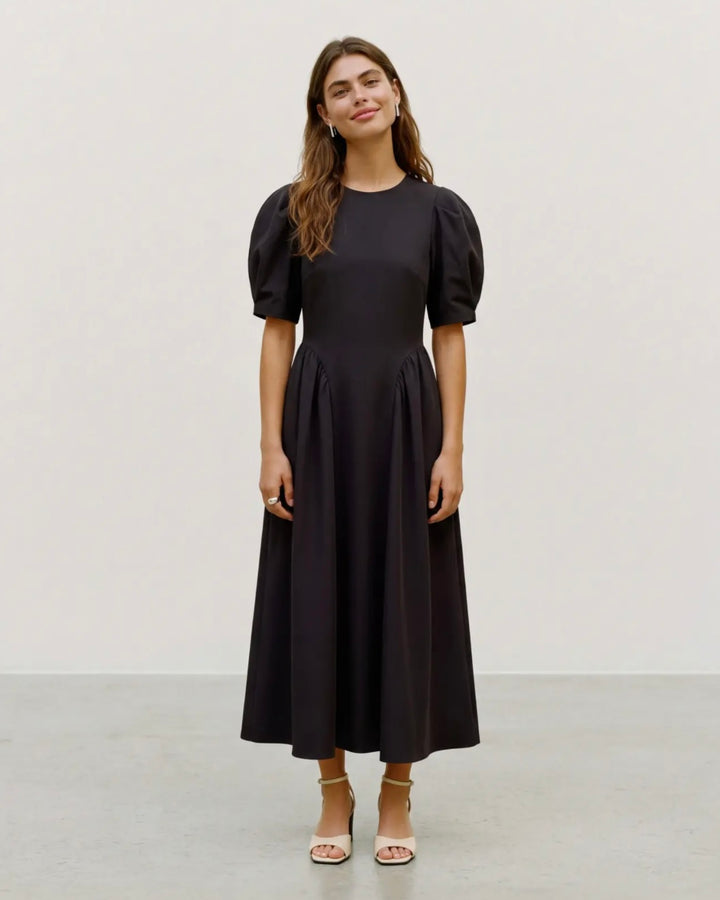 Vero Moda kjole sally puff sleeve ankle black