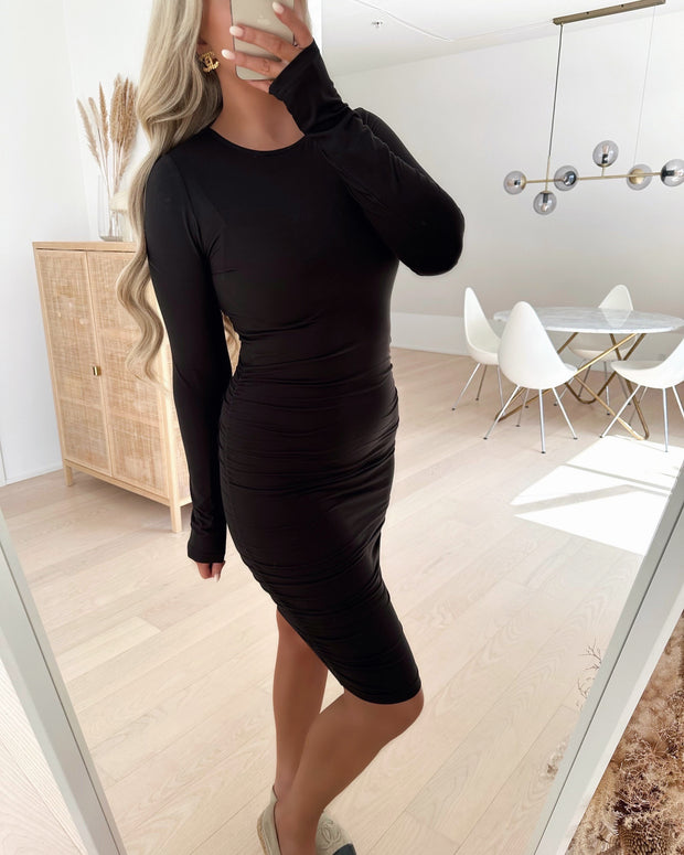 Nala ls ruching dress black