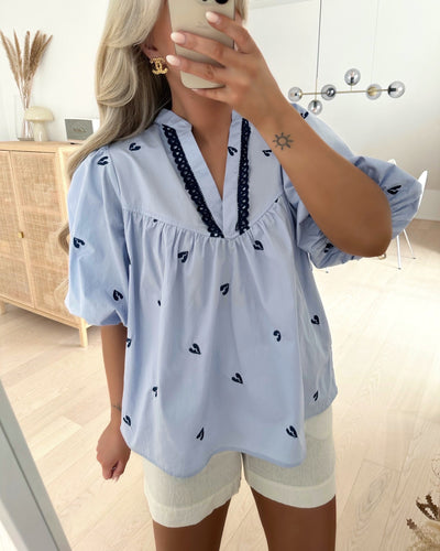 Love1013 blouse l. blue/navy