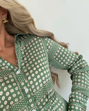 N.Eron shirt dress green pattern