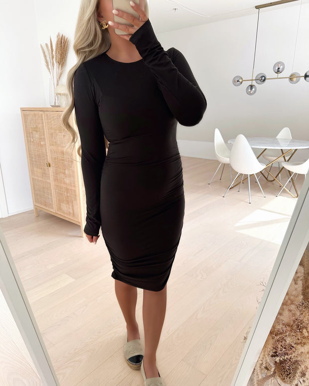 Nala ls ruching dress black