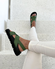 Noelle sandal green grass