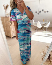 Sister's Point kjole giji long13 pink/blue paint