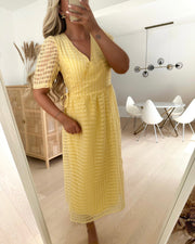 Bella ss midi wrap dress mellow yellow