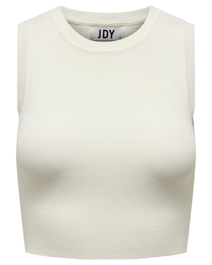 JDY top cirkeline s/l crop cloud dancer