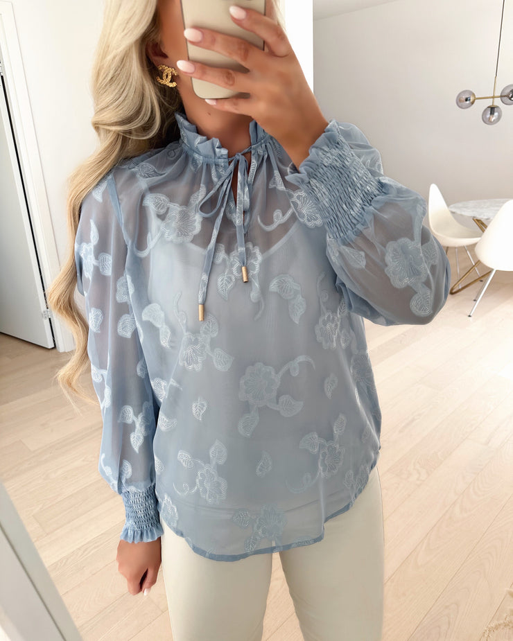Love490-19 blouse cashmere blue