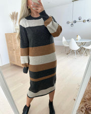 Rue l/s maxi dress dark grey melange/chateau gray