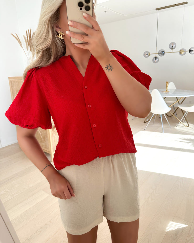 Sister's Point skjorte varia short sleeved ruby