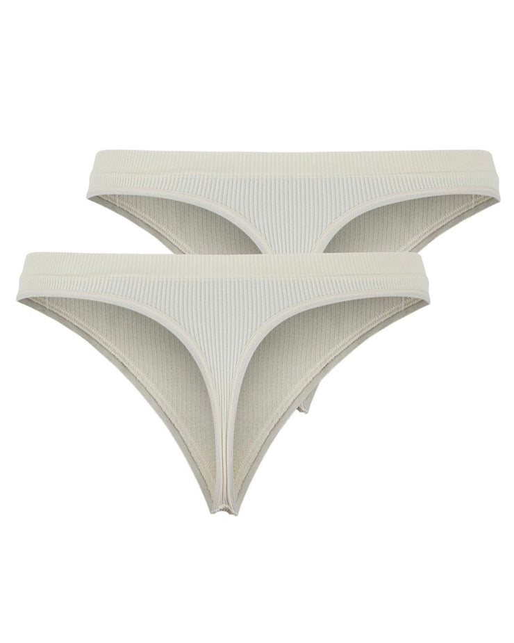 Pieces undertøj symmi rib thong 2-pack whitecap gray
