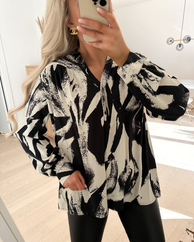 Love867-2 blouse black/sand