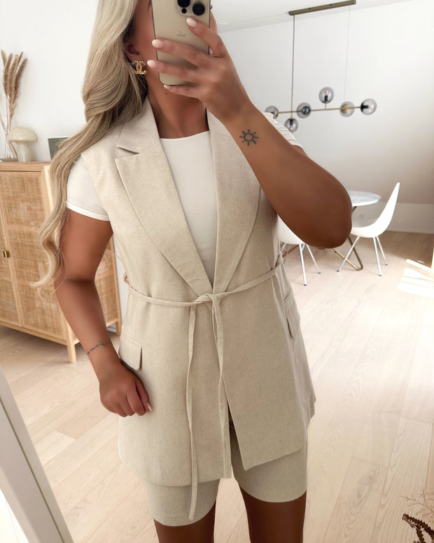 Lillmae sl long vest oatmeal