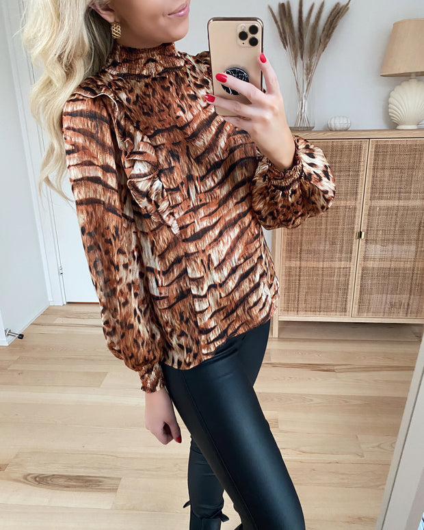 Love544 blouse tiger lurex