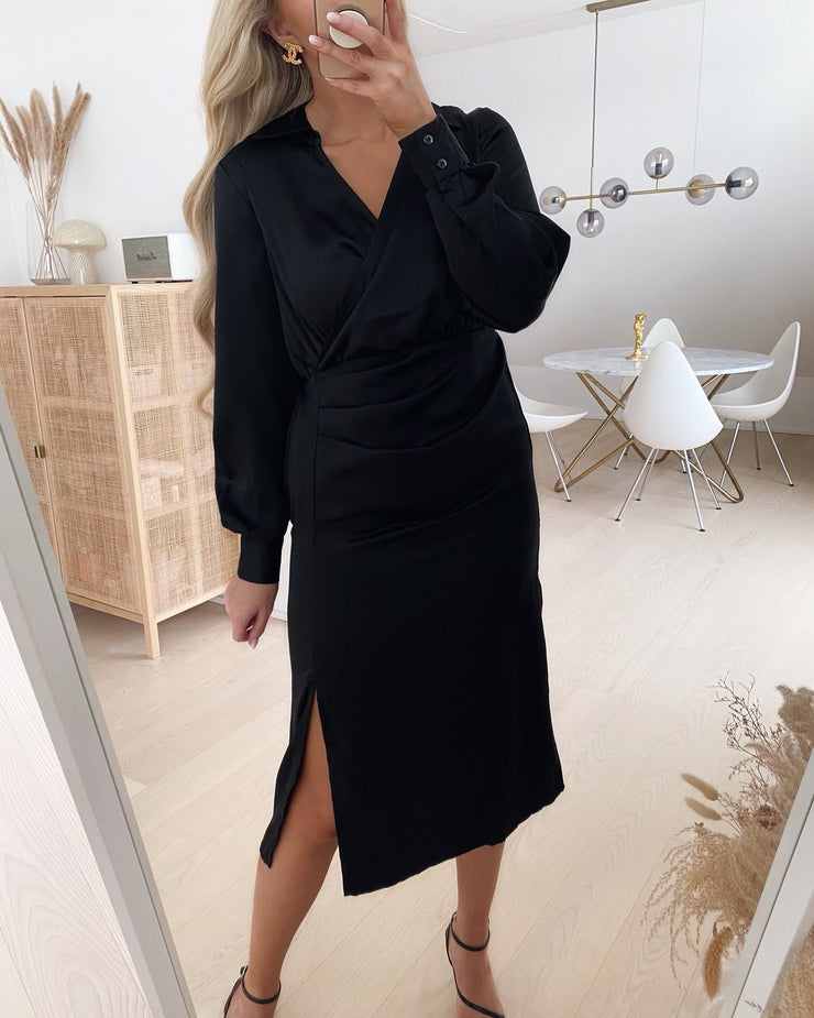 Kleo ls calf shirt dress black