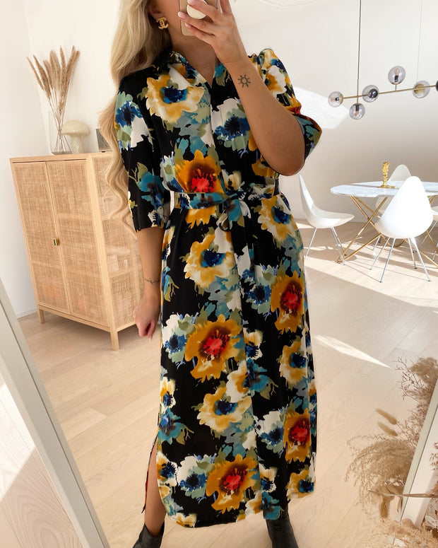 Love723-4 dress black/flower