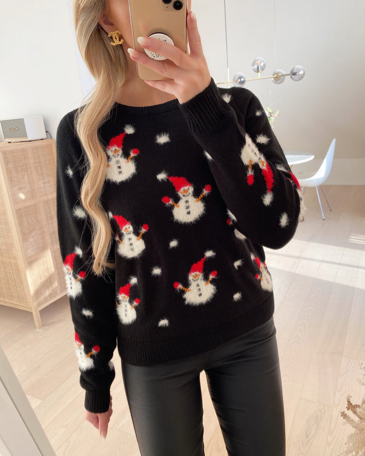 Snowmen ls o-neck blouse