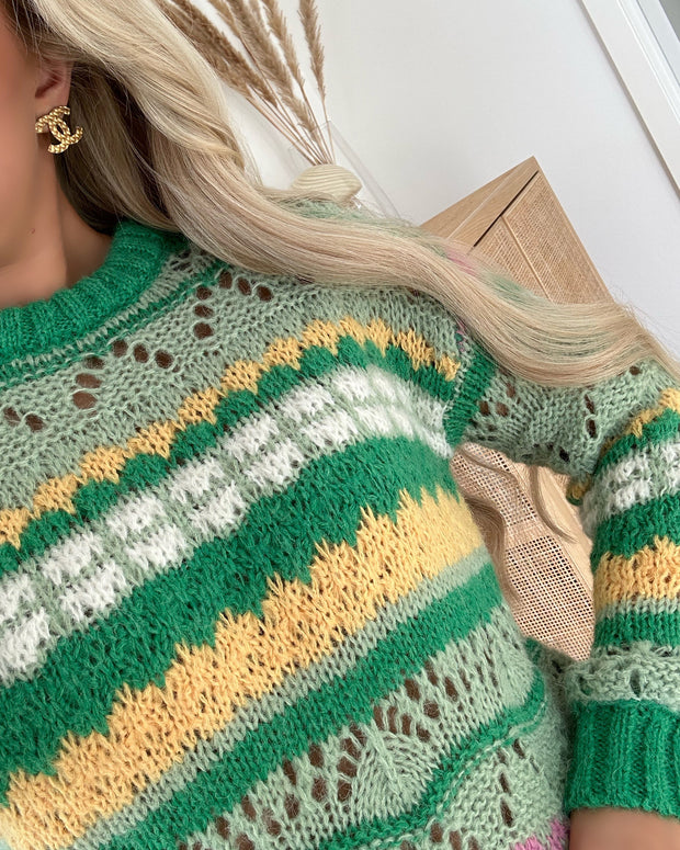 Rhapsody ls o-neck pullover bright green
