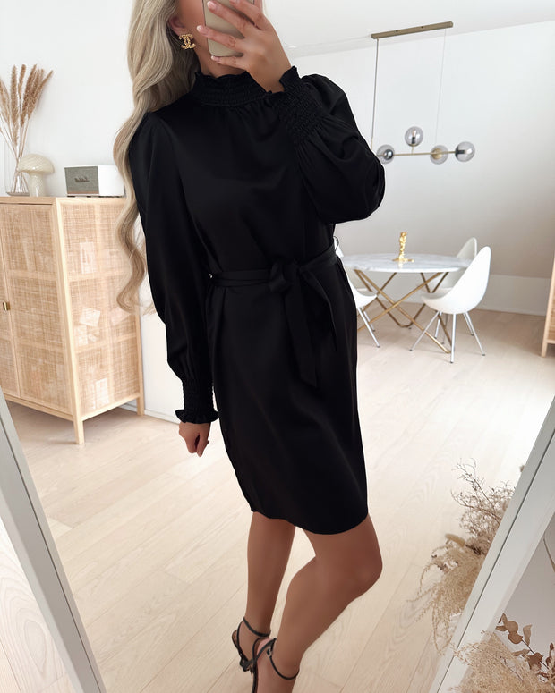 Dina ls smock short dress black