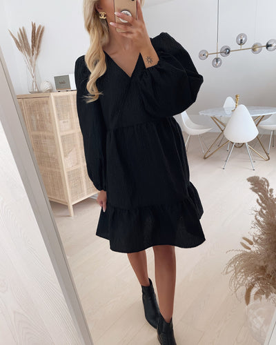 Tylle ls v-neck dress black