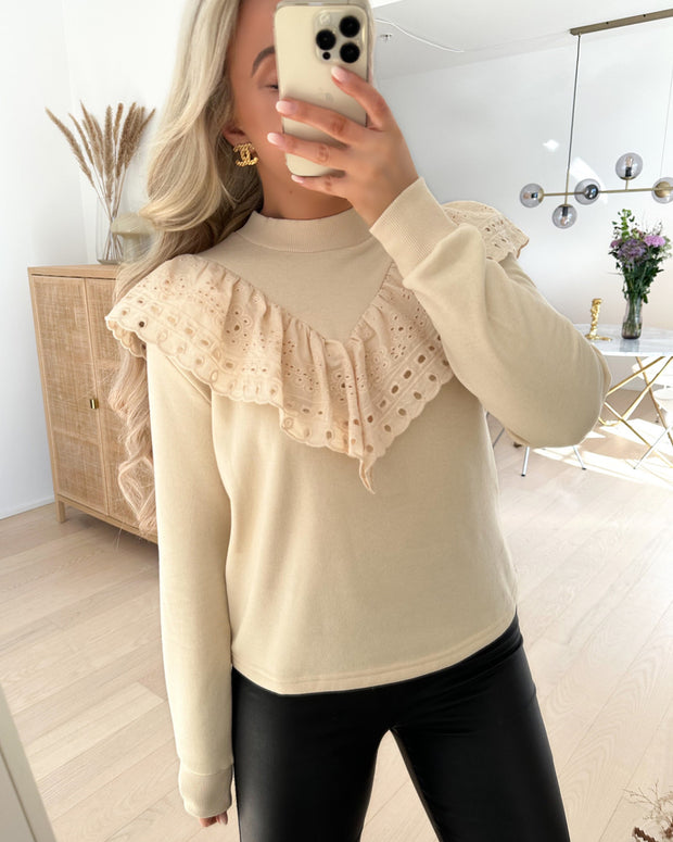 Fifi ls broderie anglaise sweat sandshell