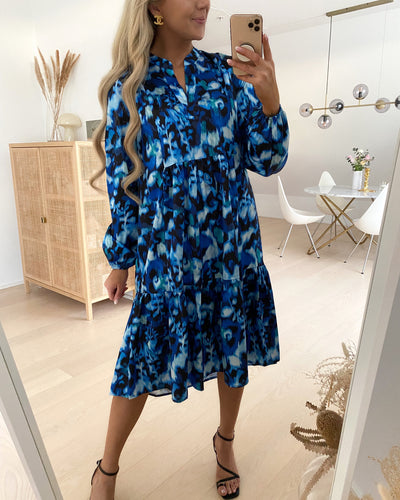 Love518-8 dress blue graphic
