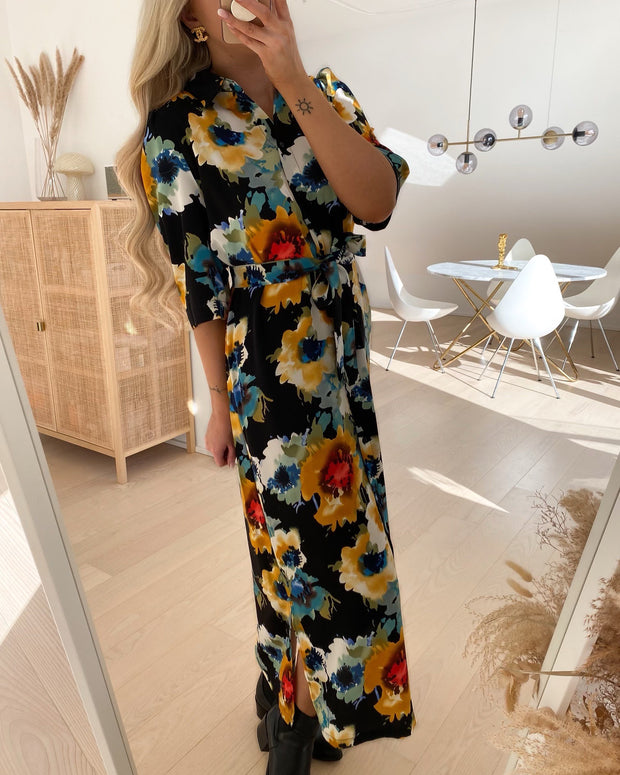 Love723-4 dress black/flower