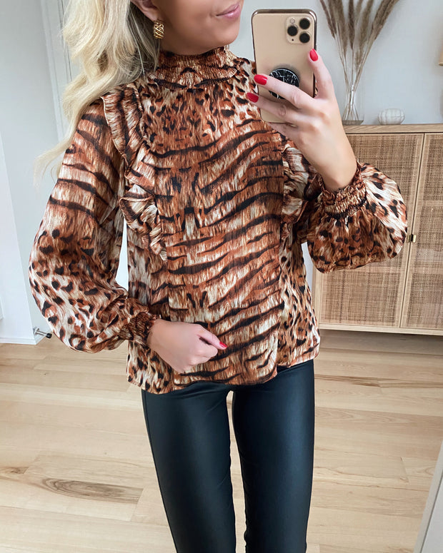 Love544 blouse tiger lurex