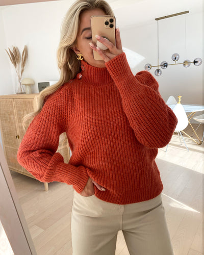 Elke ls highneck blouse paprika