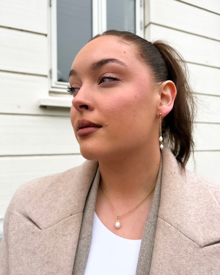 Multi perla earrings v2 gold