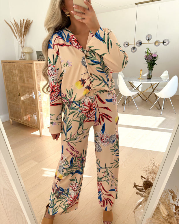 Tropical wide pants ecru