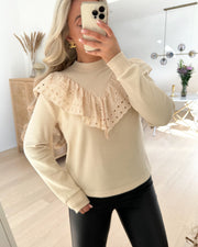 Fifi ls broderie anglaise sweat sandshell