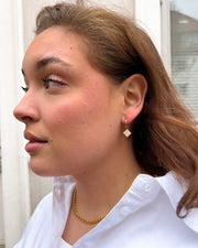 Square zirkonia earring gold