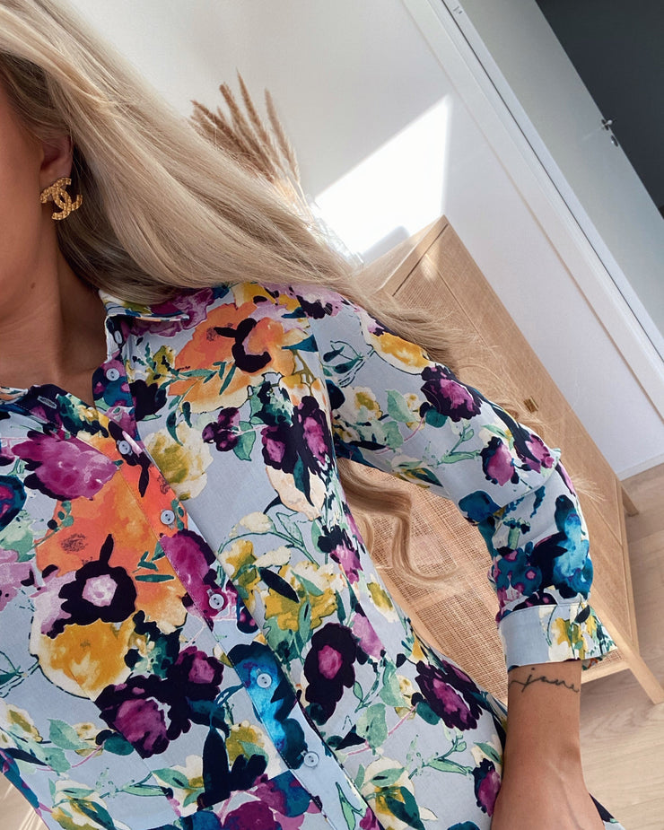 Savanna long shirt dress kentucky blue