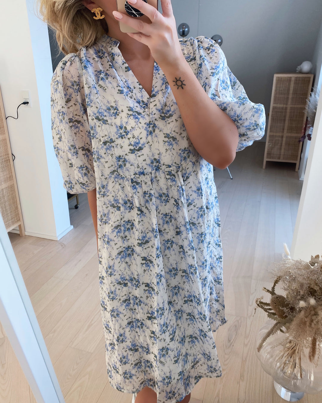 Love605 dress cream/flower