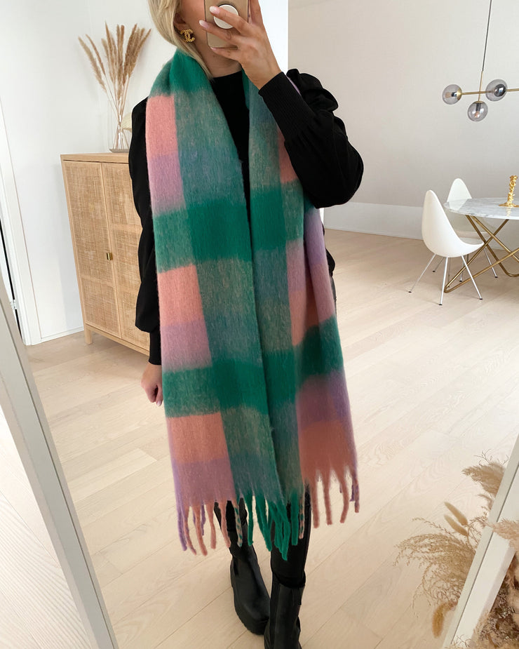 Scarf-484 pink check
