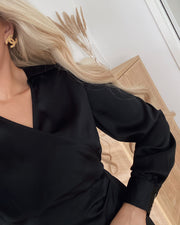 Kleo ls calf shirt dress black
