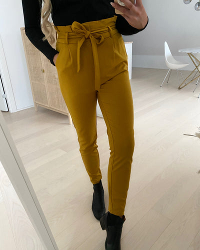 Eva hr loose paperbag cot pants chai tea