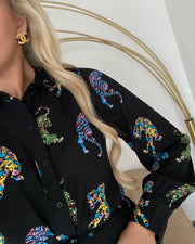 Mocca life ls midi dress black/wild tiger